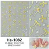 Redanco nuevo 5D relieve caricatura moño funda luz pegatinas para uñas calcomanías tridimensionales para uñas He-1080