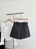 Shorts de traje caqui de alta gama para mujer, nuevo estilo verano 2026, versión coreana, casual, ajustados, con vuelta, tiro alto, pierna ancha