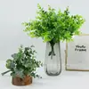 Manojos de Eucalipto de Plástico Hojas Simuladas de Dinero Plantas Decorativas Exhibición de Mesa Floral para Restaurante Decoración del Hogar Adornos