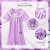 Bata de Noche de Niña Transfronteriza Pijama de Verano para Niños Vestido de Encaje de Manga Corta Vestido Pijama Delgado de Verano para Bebé Niña