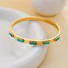 Pulsera de titanio y acero dorado estilo europeo y americano, pulsera de acero inoxidable de alta calidad con diamantes para mujer, no se decolora, lujo ligero, adornos nuevos de alta calidad