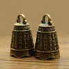 Llavero colgante de campana de la fortuna retro de latón, joyería artesanal envejecida de latón, venta al por mayor