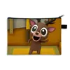 Bolsa de Armazenamento Grande Capacidade Tema Jogo do Cervo da Floresta, Estojo de Lápis para Material Escolar de Estudante, Necessaire com Zíper, Porta-Moedas, Portátil