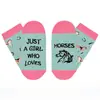 Nuevos calcetines de moda para mujer Explosiones europeas y americanas AB asimétricos suela de caballo letras jacquard de moda calcetines de algodón rosa