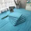Alfombra de Piso de Color Puro con Empalme de Lujo Ligero para Sala de Estar, Alfombra para Gatear de Bebé, Alfombra de Piso Antideslizante Fácil de Cuidar para Dormitorio junto a la Cama