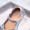 Zapatos de Princesa Planos para Niñas 2026 Nuevos Zapatos de Otoño para Niños Zapatos Pequeños de Cuero Zapatos de Cristal para Bebé Plata Suela Suave