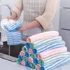 Paño de Rizo de Coral Catiónico Espesado Absorbente de Agua Ondulado Toalla para Platos Cocina Fibra Aceite No Adherente Estropajo Doméstico