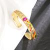 Pulseira Banhada a Ouro 18k Transfronteiriça Estilo Chinês Zircônia Gota de Óleo Dragão e Fênix Pulseira Infantil Corrente Nacional Joias Antigas Sem Cor