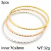 Pulseiras Empilhadas Trançadas Multicamadas Tendência Moda Aço Titânio Torcido Diâmetro Interno 68*3mm Fabricante de Pulseiras Atacado