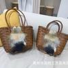 Libro Caperucita Roja con Cesta de Verduras de Gran Capacidad Bolso Tejido a Mano Dibujos Animados Accesorios DIY Bolso de Hombro para Mujer