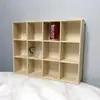 Caixa de Armazenamento de Mesa Simples de Madeira Maciça Xadrez Porta-Copos Pode Ser Pendurada Caixa de Armazenamento Decorada Retrô