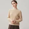 Suéter de cachemira colorido con lentejuelas para otoño e invierno para mujer, cuello redondo, dobladillo con flecos, puños de borlas, suéter de punto versátil
