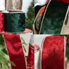 Nuevo estilo navideño cinta de terciopelo de color con borde dorado decoración de árbol de Navidad accesorios de decoración de escena navideña DIY
