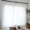 Cortinas, Cortinas Voil, Produtos Acabados para Janela de Canto, Cortinas Voil Brancas para Varanda, Tecido Voil Branco, Transparente, Estilo Moderno Minimalista, Tecido