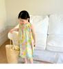 Vestido infantil estilo pastoral verano niñas falda strapless vestido infantil 3-8 años ropa infantil una generación de cabello