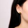 Pendientes de plata de ley 925 con incrustaciones de jaspe hetiano natural bañados en oro, modernos y sencillos, para damas.
