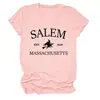 Salem est 1626 Amazon Wish sitio independiente camiseta de mujer de manga corta con cuello redondo de moda y única camiseta básica
