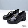 Mocasines Negros para Mujer 2026 Otoño Nuevo Estilo Plataforma Suela Gruesa Zapatos JK Que Hacen Que los Pies Parezcan Más Pequeños, Zapatos de Cuero Estilo Británico para Ir al Trabajo