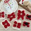 Año Nuevo Rojo Brillante Seda Festival de Primavera Versátil Adorno para el Cabello de Perla con Lazo Accesorios para el Cabello Clip para el Cabello Infantil Chino
