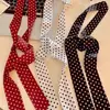 Bufanda Larga de Seda con Lunares de Gama Alta Estilo Retro Ins Moda Versátil Bufanda Decorativa Lazo para el Cabello Cinta Cinturón
