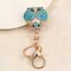 Llavero de mariquita con diamantes de imitación, colgante de escarabajo con diamantes de imitación de aleación de zinc para bolso, pequeño regalo para llaves de coche, al por mayor en stock