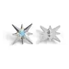 Pendientes de Estrella de Ocho Puntas de Titanio F136 con Incrustación de Circonita 5A Joyería para Perforación de Aleación de Titanio G23 Tachuelas para Hélice Auricular Tachuelas para Hélice Auricular Transfronterizo