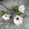 3 Cabezas de Flores de Peonía Individuales para Accesorios de Fotografía para el Hogar y Exteriores, Flores de Seda, Flores Artificiales, Flores al por Mayor, Flores Secas, Flores Falsas