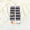 Meias de chão femininas meias de fleece de coral femininas inverno espessadas dispensando garra de gato casa pelúcia meias para dormir femininas meias de dormir femininas