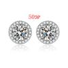 Aretes de Moissanita Simulada de Transmisión en Vivo para Mujer Ins Corazón Aguja de Plata Esterlina S925 Zirconia Seis Garras Aretes de Moissanita