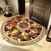 Tapete de Chão Semicircular Estilo Americano de Terra de Diatomáceas para Entrada de Casa, Resistente à Sujeira e Fácil de Manter, Tapete de Banheiro Absorvente Antiderrapante