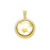 Nuevo Colgante de Fútbol Estilo Europeo y Americano Conmemorativo del Mundial 62mm con Goteo de Aceite, Collar con Diseño Minimalista Giratorio Venta al por Mayor
