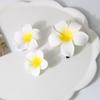 Grampo de Cabelo Flor Frangipani Artificial Artesanal Transfronteiriço Férias na Praia Penteado Preso Clipe Lateral Grampo de Cabelo Flor Clipe Bico de Pato Acessório de Cabelo