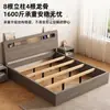 Cama de madera maciza para uso doméstico, adecuada para apartamentos de alquiler; cama de plataforma, cama de dormitorio principal, cama de piso, cama individual o doble, marco de cama económico, marco de cama con somier