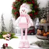 Novas Decorações de Natal Transfronteiriças Boneca Rudolph Rosa Enfeites de Boneco Velho Sem Rosto Natal Retrátil