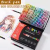 Caneta Marcadora Líquida Acrílica Direta Transfronteiriça 366 Cores Ponta Macia Sem Pressionar Estudante Arte DIY Desenho à Mão Pintura Caneta de Grafite