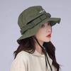 Chapéu de brim ocidental ao ar livre estilo japonês chapéu de pescador de montanhismo chapéu de pescador de verão feminino protetor solar sombreamento cabeça grande chapéu de bacia masculino