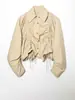 Estilo Europeu e Americano Transfronteiriço Aliexpress Outono 2025 Comércio Exterior Roupas Femininas Zr Novo Casaco Trench Coat Plissado com Cordão