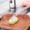 Cepillo Líquido Tipo Prensa de Cocina Descontaminación Multifuncional Cepillo Limpiador en Spray Líquido Mango Largo Cepillo para Manchas Herramienta para Ollas Cepillo para Lavar Platos