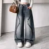 Pantalones para Niñas Primavera y Otoño 2026 Nuevos Elegantes Jeans para Niños Grandes Estilo Coreano Pierna Recta Suelta Pantalones de Pierna Ancha para Niños de Otoño
