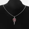 Joyería Transfronteriza Europea y Americana Cadena de Cuentas de Plata Punk Oscuro Cruz de Estrella Azul Espada de Cristal Rojo Calavera Decoración Estilo Fresco de Nicho