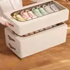 Caja de Zapatos de Algodón y Lino Transparente - Organizador de Almacenamiento Debajo de la Cama con Diseño a Prueba de Polvo