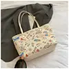 Bolsa de Tote Pequeña Fresca Estampada de Mano para Mujer Verano 2025 Nuevo Estilo Simple y Hermosa de Gran Capacidad para el Trabajo con Correa al Hombro