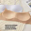 Sujetador invisible sin costuras de tirantes finos y escote bajo para mujeres con poco busto, proporciona soporte sin mostrar bordes, previene la flacidez, transpirable, adelgazante y con un hermoso diseño en la espalda