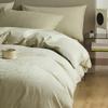 Juego de Cama de Cuatro Piezas de Algodón Puro Espesorado Cepillado Clase A de 60 Hilos, Juego de Sábana Plana y Sábana Ajustable con Jacquard Tridimensional Lavado de Lujo Ligero