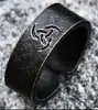 Guerrero de Acero Moda Japonesa y Coreana Anillo Giratorio Simple Venta al por Mayor Letra Vikinga Anillo de Acero de Titanio para Hombres Joyería de Mano