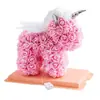 Regalo de Navidad San Valentín Mini Rosa Unicornio 25cm Trompeta Creativo Simulación Flor Eterna Unicornio