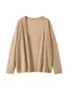 Suéter de Cachemira para Mujer, Cárdigan de Terciopelo Finamente Hilado, Suéter de Punto Holgado Estilo Perezoso con Cuello en V, Ropa Exterior Versátil