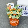 Nuevo Bouquet de Frutas y Girasoles Tejidos de Lana Tipo Cubo de Abrazo Decoraciones Creativas para el Hogar para Novias y Mejores Amigas