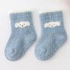 Nuevos calcetines de bebé de terciopelo de imitación de visón engrosados para otoño e invierno, calcetines de suelo para bebé antideslizantes con puntos, calcetines para recién nacido