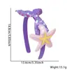 Nova Tiara de Cabelo Sereia com Lantejoulas Desenho Animado Infantil Tiara de Cauda de Peixe Decoração de Festa de Aniversário Fivela de Cabelo Estrela do Mar Concha